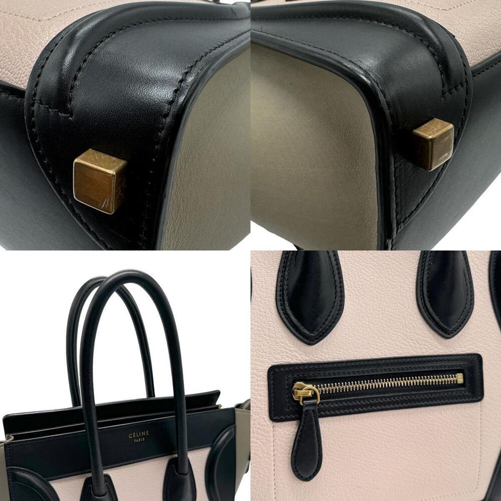 Celine Luggage Shopper Handbag Pink Black Beige Tan Leather - Picture 4 of 4